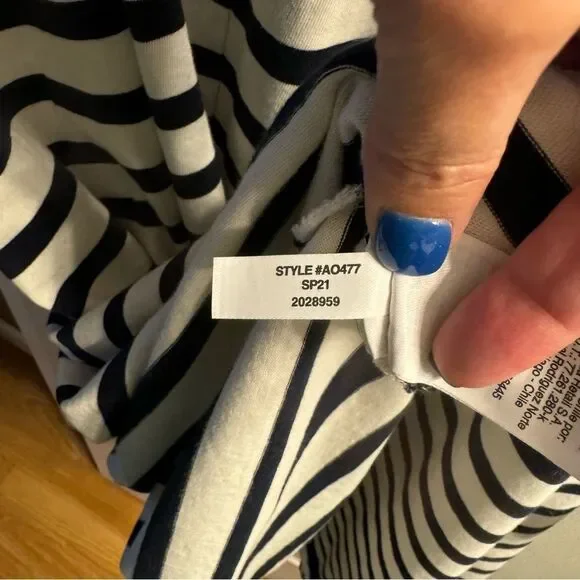 Jcrew navy and white striped hi low maxi dress Sz Small - Picture 7 of 7